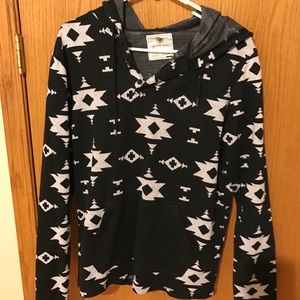 Black/White Stars On THE BYAS Pullover Hoodie